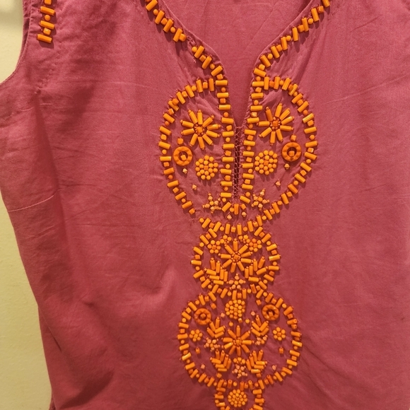 KAY CELINE  Pink 100% Cotton sleeves tunic Top size Small - Picture 6 of 14